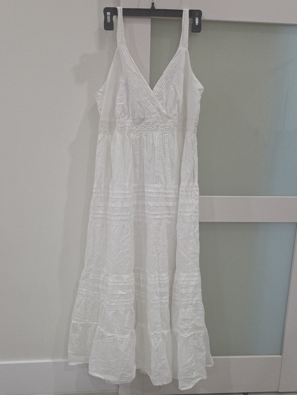 Style & Co. White Eyelet V-Neck Maxi Dress